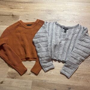 Forever 21 Rust and Gray Women's Sweater Set